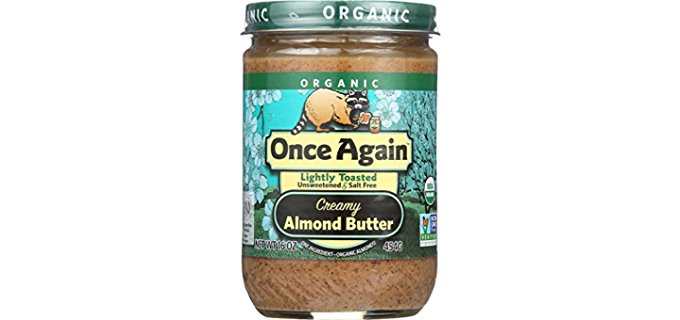 Once Again Lightly Toasted Almond Butter - Decadent ‘Golden’ Toasted Organic Almond Nut Butter