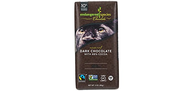 Endangered Species Organic Dark Chocolate - 88% Rich Eco-friendly Dark Chocolate