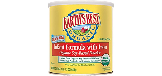 Earth’s Best Organic Soy Formula - GMO-free Soy Derived Formula for Infants