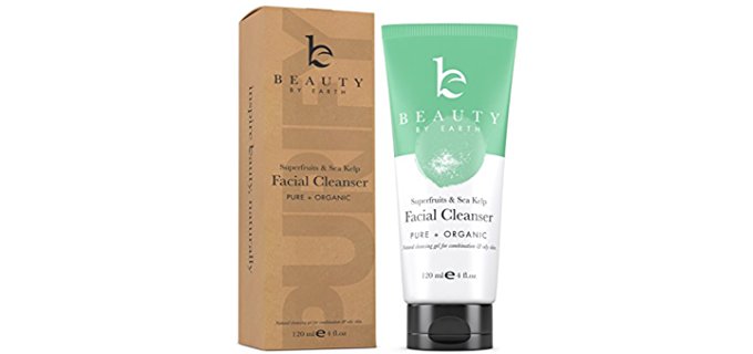 Beauty By Earth Organic Facial Cleanser - Natural Face Wash for Sensitive Acne Skin