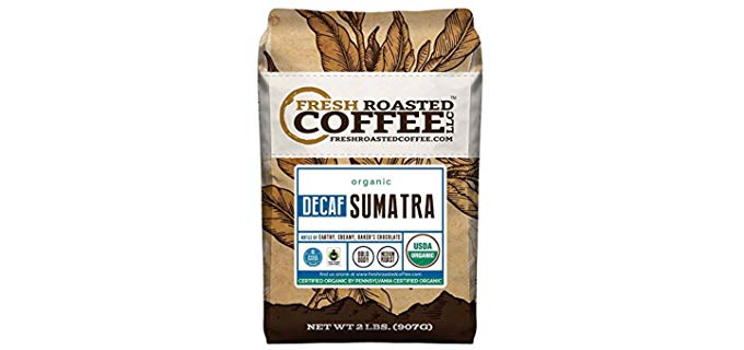 Fresh Roasted Coffee Sumatra SWP Decaf - Organic Swiss Water Decaf Coffee