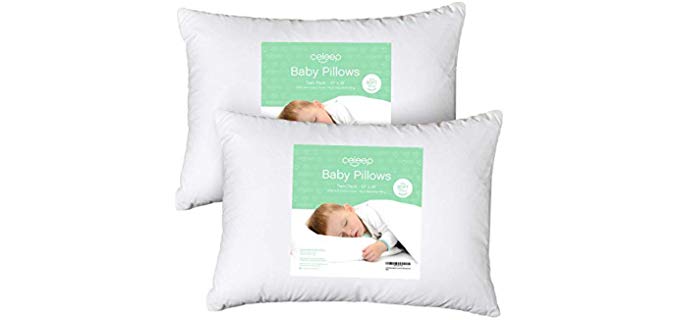 Celeep Organic Toddler Pillow - Cluster Fiber Fill Pillow for Toddlers