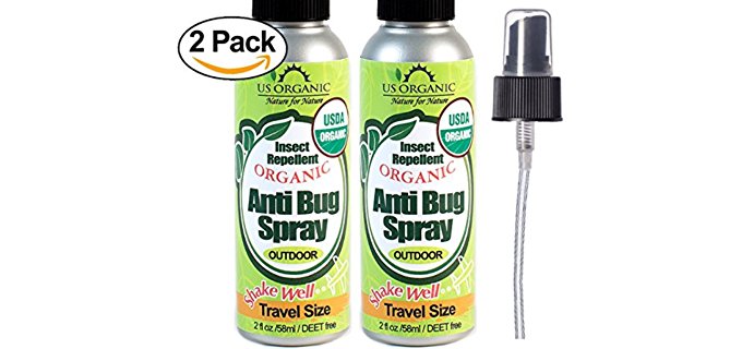 US Organic Clinically Proven Bug Spray - Highly Effective Organic Bug Repellent