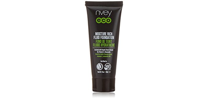 Nvey Eco Cosmetics Gentle Fluid Foundation - Organic Liquid Foundation for Sensitive Skin