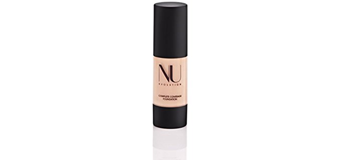 Nu Evolution Organic Liquid Foundation - All Natural Creamy Complete Coverage Foundation