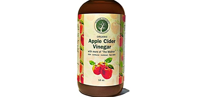 Mother Nature’s Essentials Apple Cider Vinegar - 100% Organic Unfiltered Apple Cider Vinegar