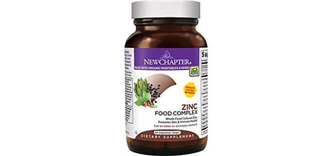 New Chapter Zinc Food Complex - Vegetarian Zinc Supplement Capsules