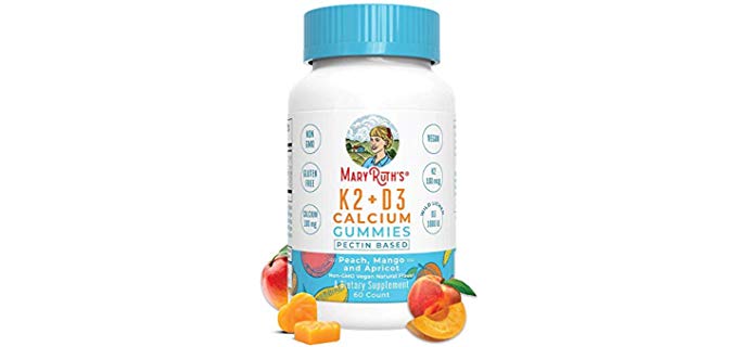MaryRuth Organics Vitamin K2+D3 Calcium Gummies - Organic Vegan (Plant-Based) Vitamin