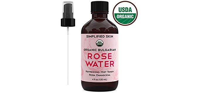 Simplified Skin Organic Bulgarian Rose Water - Hydrating Organic Facial Toner