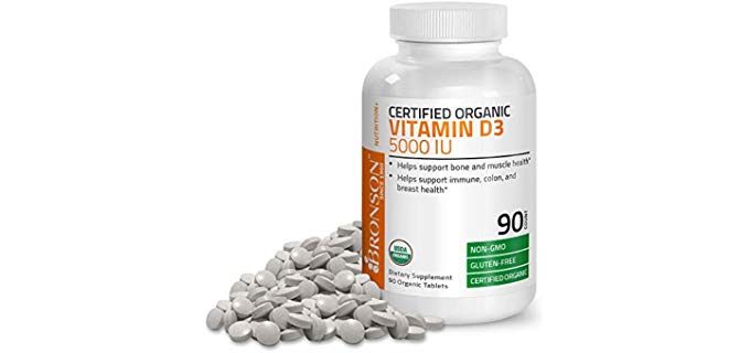 Bronson Vitamin D3 5000 IU - Organic Vitamin D Supplement
