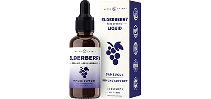 NutraChamps Drops - Pure Organic Elderberry Syrup