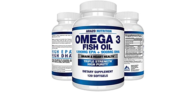 Arazo Nutrition Triple Strength - Organic Omega 3 Fish Oil