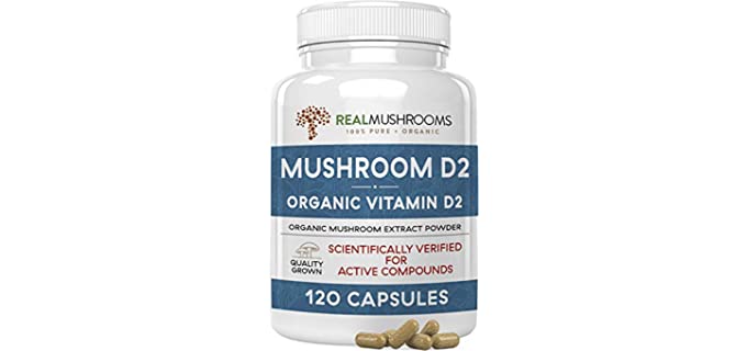 Real Mushrooms Vegan - Mushroom-Based Vitamin D2 Supplement