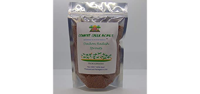 Country Creek LLC Brand Daikon Radish - Organic Certified Radish Sprouting Seeds