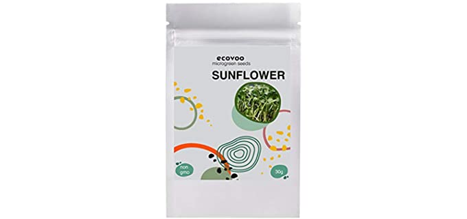 ECOVOO Non-Hybrid - Organic Untreated Sunflower Sprouting Seeds