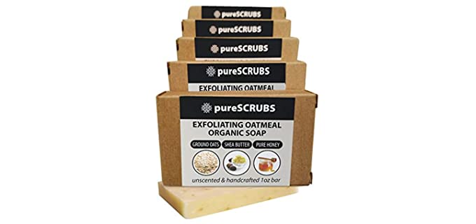 PureScrubs Shea Butter - Handcrafted Best Organic Oatmeal Soap