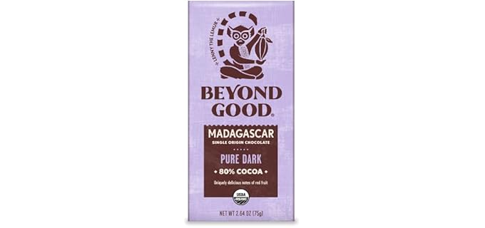 Beyond Good 80% Heirloom Cocoa - Gluten-Free Organic Madagascar Dark Chocolate Bar