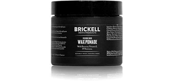Brickell Flexible Hold - Natural & Organic Pomade for Men with Shine