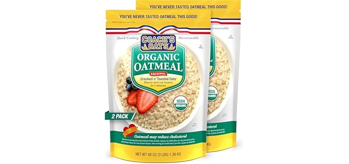 Coach's Oats Cracked n’ Toasted - Organic Oats with Steel-Cut Texture