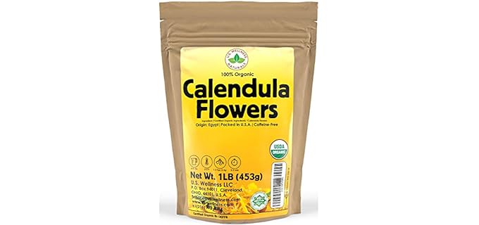 U.S. Wellness Naturals Caffeine Free - Pure Organic Calendula Whole Flower Tea