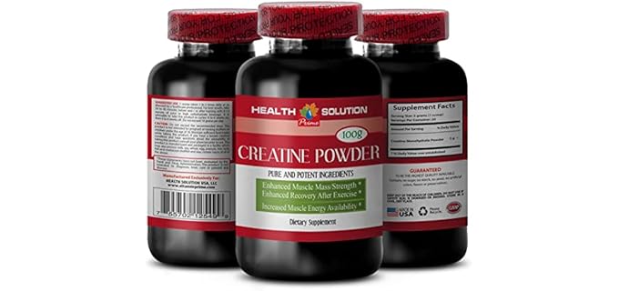 Health Solution Prime Pure & Potent Ingredients - Organic Creatine Powder for Muscle Growth