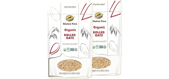 GF Harvest Gluten Free - Pure Organic Rolled Oats for Healthy Meals