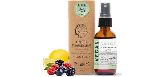 Givol Ultimate Absorption - Organic Zinc Boost Mist with Vitamin C for Elderberry