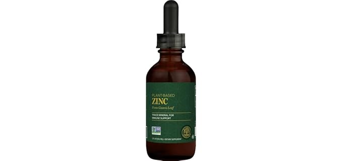Global Healing Center Trace Mineral for Immune Support - USDA Organic Plant-Based Liquid Zinc with Guava Extract