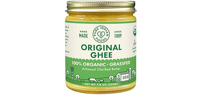 Pure Indian Foods Original Ghee - Handcrafted USDA Certified Clarified Grassfed Butter