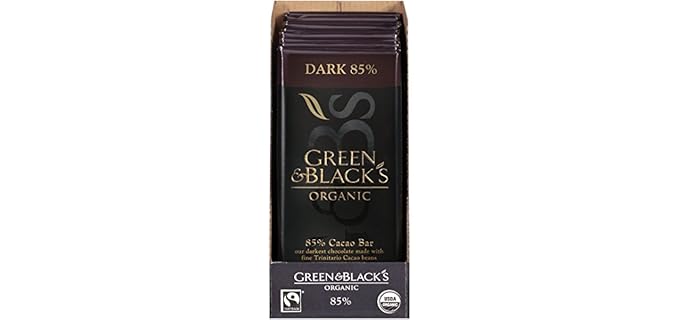 Green & Black's Dark 85% - Rich, Smooth, & Ethically Sourced Organic Dark Chocolate Bar