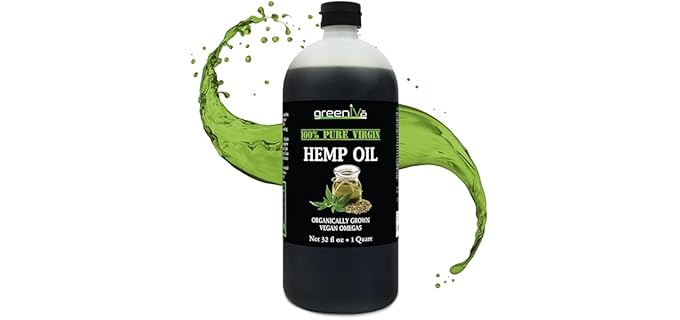 GreenIVe Organically Grown - 100% Pure Cold-Pressed Quality Hemp Seed Oil