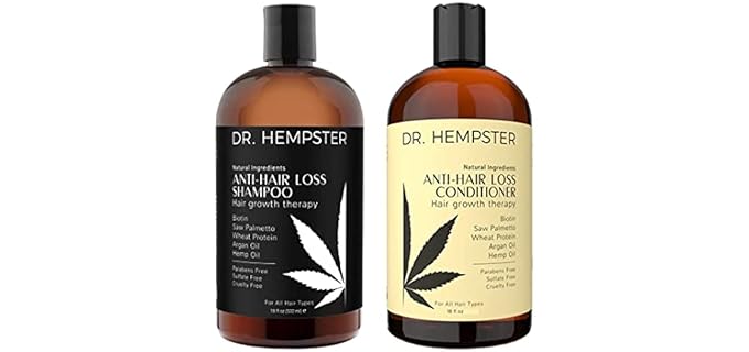 DR. Hempster Natural Ingredients - Organic Hemp & Biotin Shampoo & Conditioner for Hair Regrowth