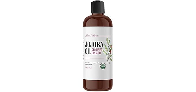 Kate Blanc Cosmetics 100% Pure & Natural - USDA Certified Organic Jojoba Oil for Hair, Face, & Skin