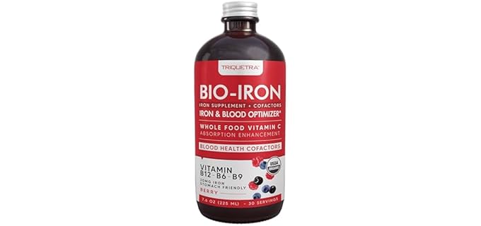 Triquetra Health Blood Health Cofactors - Organic Liquid Iron Supplement with Vitamin C & B Vitamins