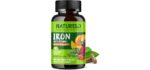 Naturelo Advanced Bioavailability - Vegan Iron Supplement with Vitamin C & Organic Whole Foods