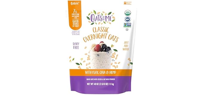 Oatsome Classic Overnight - Organic Gluten-Free Oats with Chia, Flax & Hemp