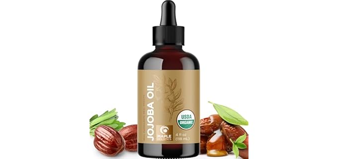 Maple Holistics Real Ingredients, Real Results - USDA Certified Organic Jojoba Oil for Hair, Skin & Nails