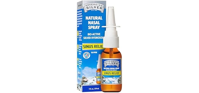 Sovereign Silver Sinus Relief - Natural Colloidal Silver Nasal Spray for Kids & Adults