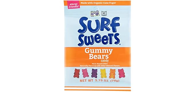 Surf Sweets Cane Sugar - Allergy-Free Organic Fruit Juice Gummy Bears