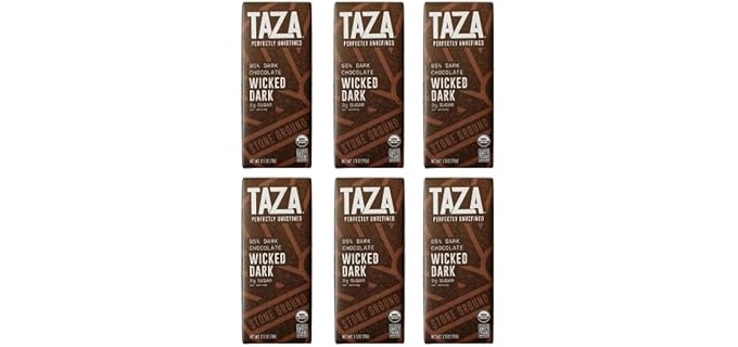 Taza Chocolate Wicked Dark - 95% Stone Ground Organic Vegan Dark Chocolate Bar