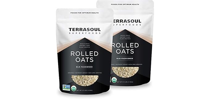Terrasoul Superfoods Rolled Oats - Premium Organic Gluten-Free Oats in Resealable Packs