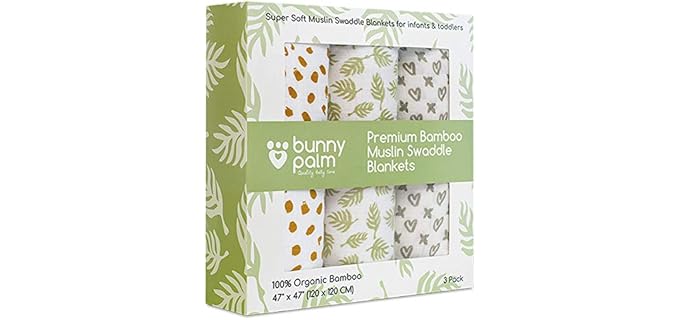 100% Organic Swaddle Blankets - Breathable, Lightweight, Silky Soft - Large Size Perfect for Newborns and Toddlers - 3 Pack Unisex Neutral Colors