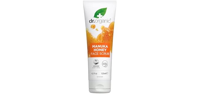 Dr. Organic Manuka Honey Face Scrub | Deep Cleansing and Exfoliating for Dry Skin, Removes Impurities and Excess Oil, Moisturizing, Certified Organic, Paraben & SLS-Free, Natural, 125 mL / 5 fl oz
