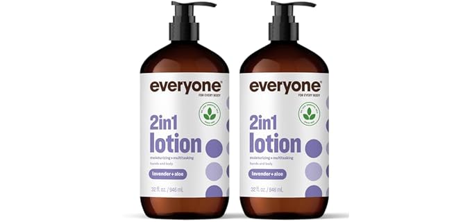 Everyone 2-in-1 Hand & Body Lotion, Lavender + Aloe, 32 oz 2-Pack | Rich essential oil formula | moisturizes dry skin | unisex | value 2-pack | lavender aloe | hand + body