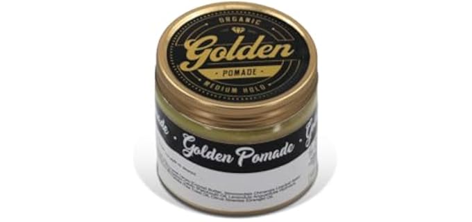 Golden Beards Organic Hair Pomade – 6.7 oz – Natural Styling Cream with Medium Hold & Matte Finish – Vegan, Handmade & Cruelty-Free Hair Grooming