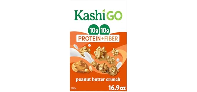 Kashi GO Peanut Butter Crunch Protein Cereal 16.9oz | 10g Protein, 10g Fiber