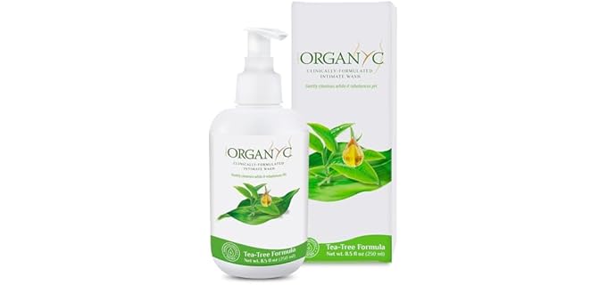 Organyc Feminine Intimate Wash for Sensitive Skin, 250 ml, pH-Balanced Cleanser with Organic Tea Tree & Botanical Extracts